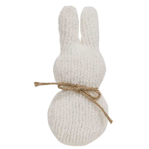 Stuffed White Chenille Bunny Ornament