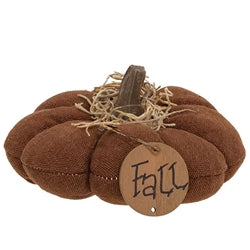 Mini Stuffed Mossy Top "Fall" Pumpkin 3 Asstd.