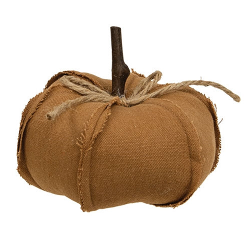 Stuffed Brown Pumpkin w/Seams 5"
