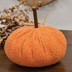 Stuffed Orange Chenille Pumpkin 7.5"