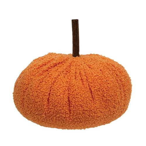 Stuffed Orange Chenille Pumpkin 7.5"