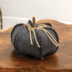Dark Gray Chevron Pumpkin Large