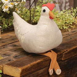 Stuffed Cream Floral Dangle Leg Country Chicken