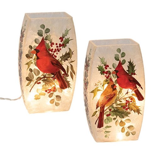 Woodland Cardinal Pre-Lit Vase - 8"H - 2 Asstd.