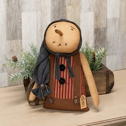 Sam Ticking Stripe Snowman Doll