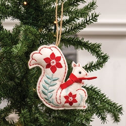 Yuletide Folklore Stuffed Felt Squirrel Ornament