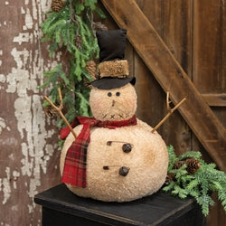 Roly Poly Primitive Snowman Tree Topper