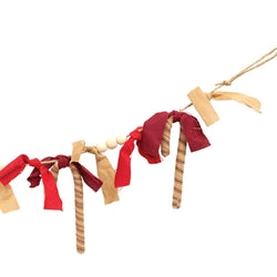 Candy Cane Rag & Bead Garland