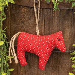 Stuffed Country Flower Horse Ornament