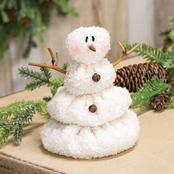 White Sherpa Melting Snowman - 6"H