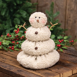 Antique Sherpa Melting Snowman - 9"H