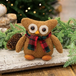 Cozy Christmas Stuffed Owl Sitter