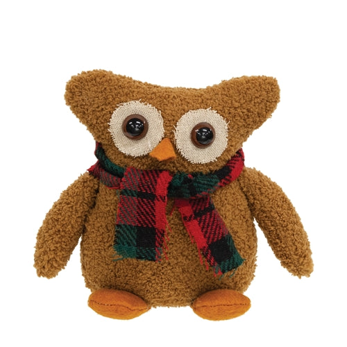 Cozy Christmas Stuffed Owl Sitter