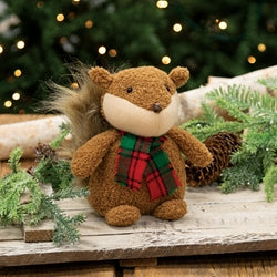 Cozy Christmas Stuffed Squirrel Sitter