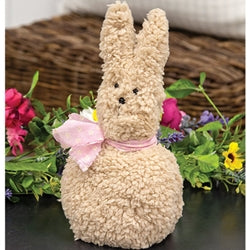 Stuffed Sherpa Bunny Sitter - 9.5"H