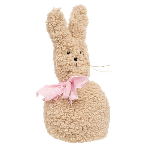 Stuffed Sherpa Bunny Sitter - 9.5"H
