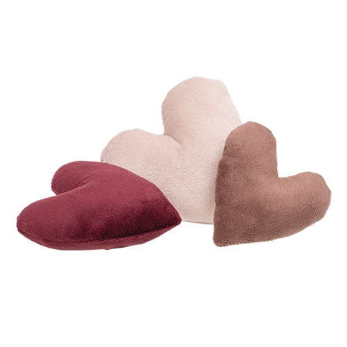 3/Set Plush Velvet Heart Ornaments