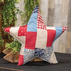 Patchwork Americana Star Pillow - 16"