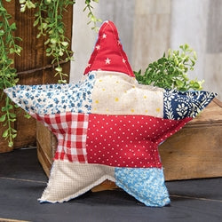 Patchwork Americana Star Pillow - 9.5"