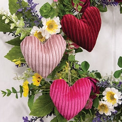 Stuffed Chenille Valentine Heart Ornament - 3 Asstd.