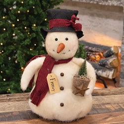 Freezy Snowman Doll With Potted Pine Tree