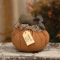 Squeak Or Treat Mouse On Pumpkin - 4.5"H