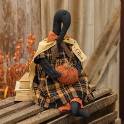 Olive Crow Doll with Pumpkin - 19.5"H