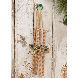 4/Set - Primitive Peppermint Jingle Twist Ornaments