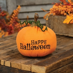 Happy Halloween Orange Pumpkin - 7"H