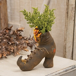 Stuffed Witch Boot Sitter - 13"H