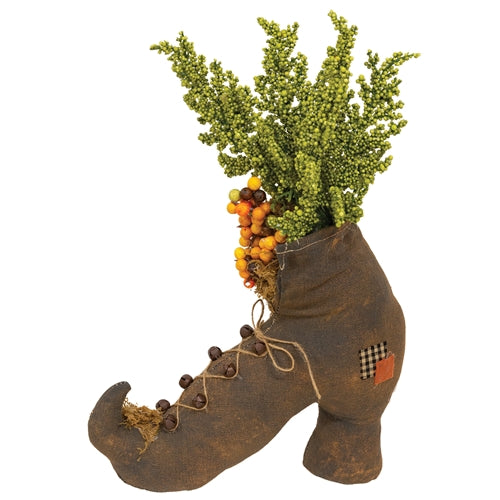Stuffed Witch Boot Sitter - 13"H