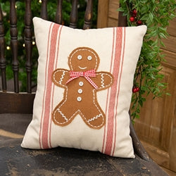 Gingerbread Striped Pillow