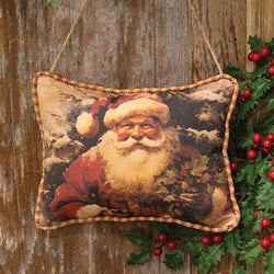 Olde Thyme Santa in the Forest Hanging Pillow
