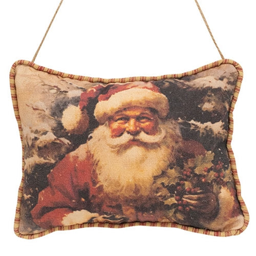 Olde Thyme Santa in the Forest Hanging Pillow