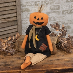 Pumpkin Doll with Moon Necklace - 23.5"H