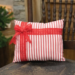 Red Striped Bow Pillow