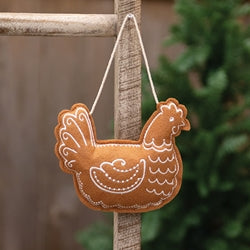 Gingerbread Chicken Ornament - 4.5"H