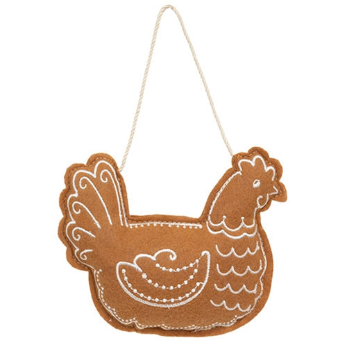 Gingerbread Chicken Ornament - 4.5"H