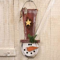 Sparkle Tall Red Top Hat Hanging Snowman - 23.5"H