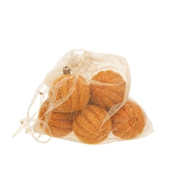 6/Set - Knit Wrapped Pumpkin Bowl Fillers - 2" x 2.5"