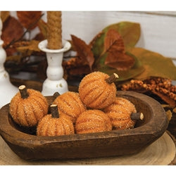 6/Set - Knit Wrapped Pumpkin Bowl Fillers - 2" x 2.5"
