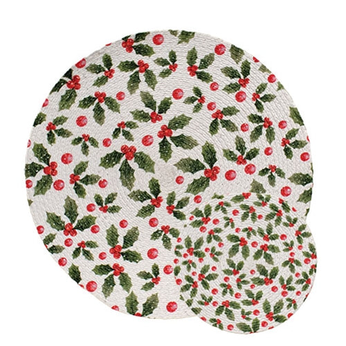 2/Set - Holly Placemat & Trivet