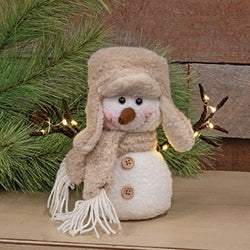 Fuzzy Plush Trapper Hat LED Snowman w/Arms