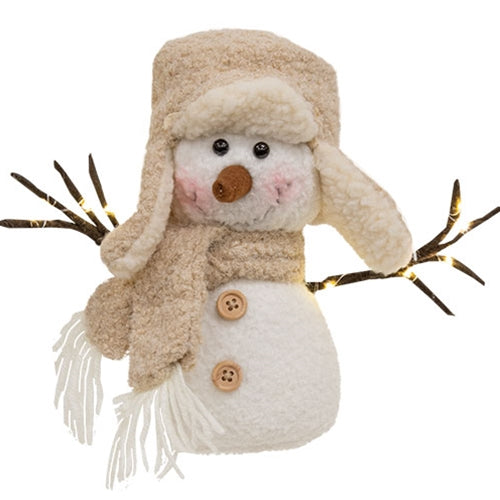 Fuzzy Plush Trapper Hat LED Snowman w/Arms