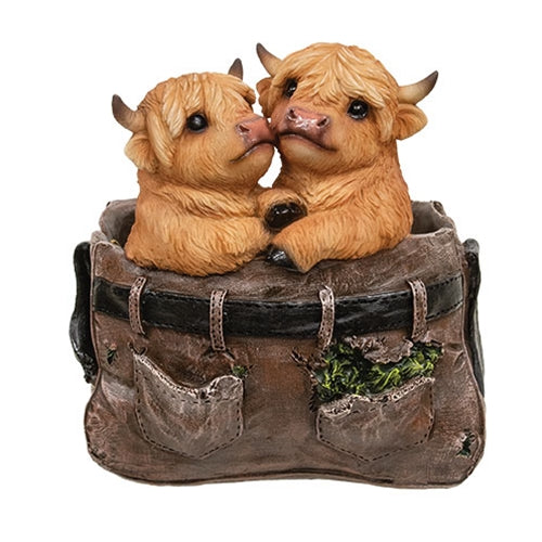 Resin Baby Highland Pair in Pants Planter
