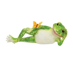 Resin Laying Garden Frog - 2 Asstd.