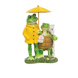 Resin Frog Couple Rain Gauge - 2 Asstd.