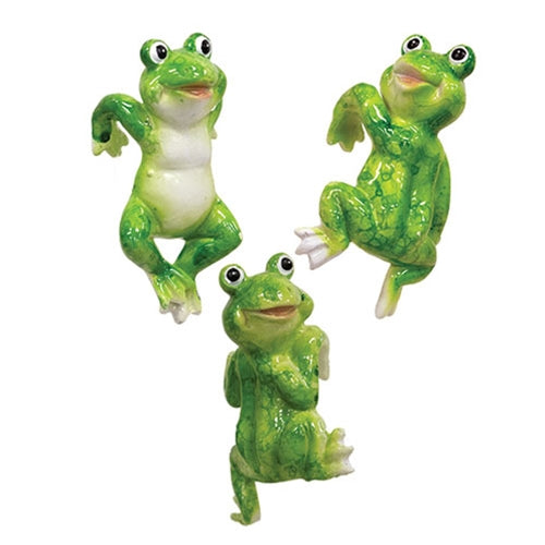 Resin Garden Frog Planter Hanger - 3 Asstd.