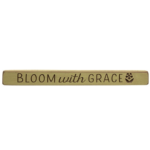 Bloom With Grace Engraved Block 18"