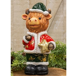 Highland Santa Cow Figurine